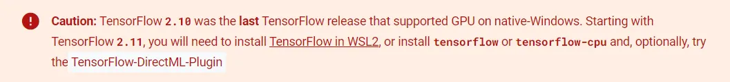 TF Caution shown on TF Website